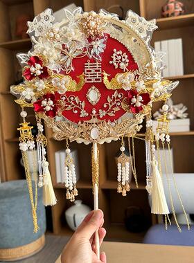中式新娘双面双色出嫁喜扇