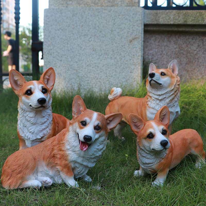 户外物动模YHB型仿真狗花园庭狗院布置树脂工艺狗品柯基摆件家居,淘宝优惠券,粉丝福利购,淘宝优惠卷