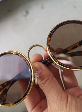 水晶石头眼镜男女款豹纹时尚款平光茶色水晶复古墨镜眼镜