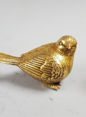 铜器工艺品纯铜家雀小鸟小麻雀摆件家居装饰礼品铜鸟书柜酒柜装饰
