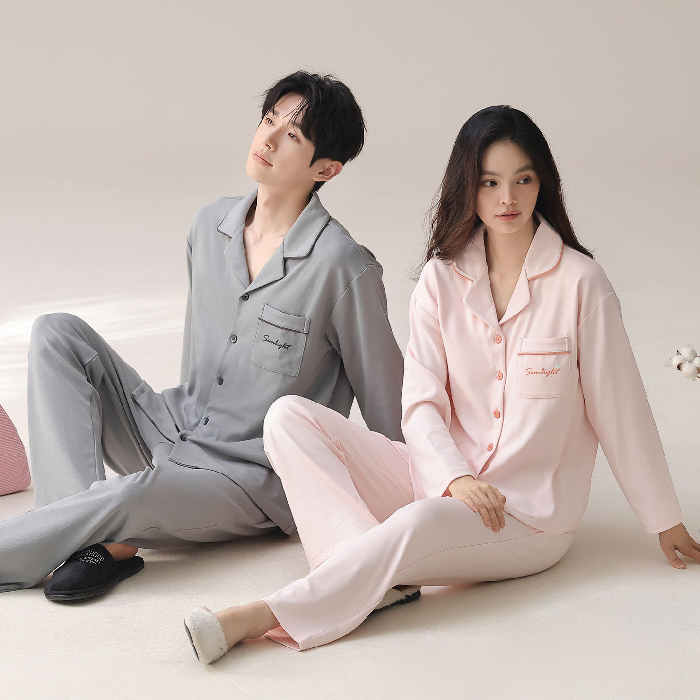 都市丽人秋冬季纯棉情侣睡衣长袖开衫男女家居服休闲可外穿套装,淘宝优惠券,粉丝福利购,淘宝优惠卷