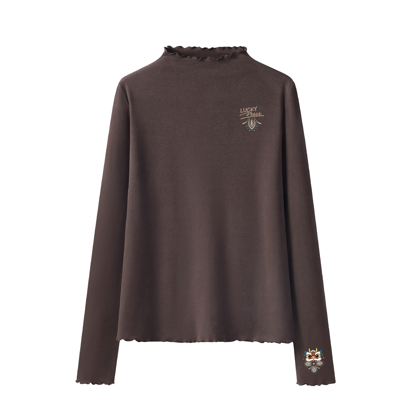 都市丽人木耳边打底衫女冬季2025新款仿德绒内搭女士半高领上衣Y,淘宝优惠券,粉丝福利购,淘宝优惠卷