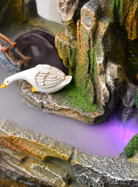 中式假山流水喷泉摆件办公室客厅书房室内循环水造景开业乔迁送礼