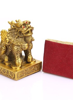开过单角貔貅摆件纯铜金钱雌雄双角貔貅公母一对办公室招财聚财保