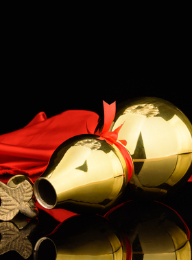 百纳源 葫芦摆件铜葫芦纯铜八卦开口空心铜葫芦客厅装饰品大小号