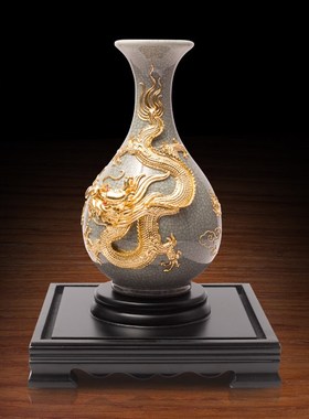 龙凤呈祥厦门漆线雕花瓶摆件闺蜜新婚礼物送新娘结婚礼品送新人