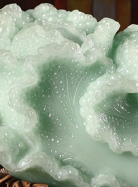 百财招来玉白菜摆件中式客厅酒柜玄关招财装饰品店铺开业乔迁礼物