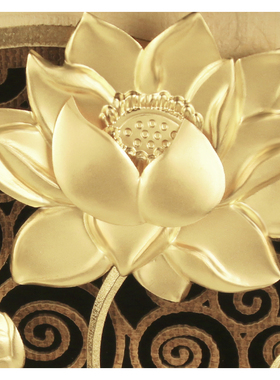 创意家居饰品金箔莲花荷花框画乔迁礼品客厅电视柜酒柜装饰小摆件