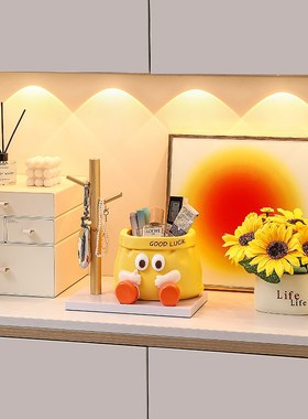 可爱卡通创意摆件玄关钥匙鞋柜置物架奶油风抽屉收纳盒改造小物件