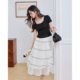 Aiyifu petite dress ເສື້ອທີເຊີດແຂນສັ້ນຊຸດວັນນະຄະດີໃນລະດູຮ້ອນແລະກະໂປງເດີນທາງທີ່ສະຫງ່າງາມ
