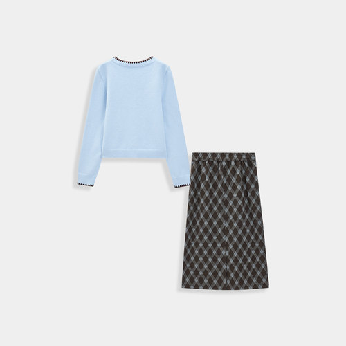 IEF/爱依服【小个子】2025秋新款韩系针织衫两件套绝美一整套穿搭 - 图0