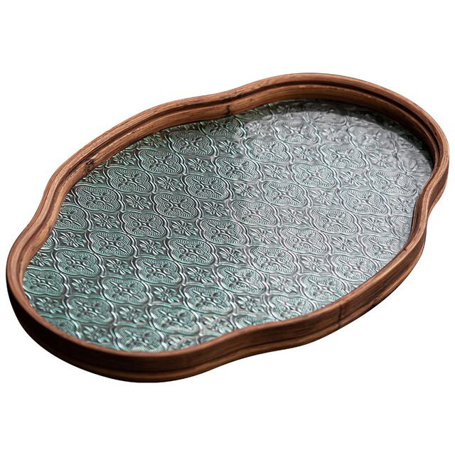 Glass dry brewing tray multi-function storage tray home living room teapot tea cup dry brewing table tea tray 2024 new model