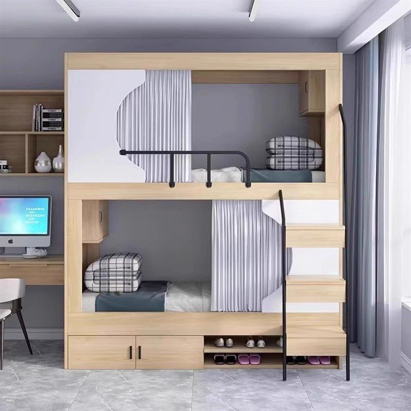 广州学生宿舍员工公寓简约实木太空舱床成人多功能高低上下双层床,淘宝优惠券,粉丝福利购,淘宝优惠卷