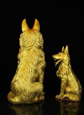 大号铜狼狗生肖狗家居哮天犬工艺铜器摆件定做铜雕塑装饰落地铜狗