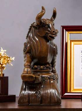 源头工厂树脂工艺品牛摆如新款财势件势虹财公室办前台桌面装饰品