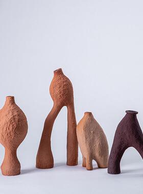 现代简约D-C21BJ2装饰卧室摆件设创意摆家居可橙陶色小人摆件瓷爱