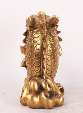 铜杨记铜鱼室铜0117鱼工艺品家居客厅办龙公摆件龙头鱼鱼化龙