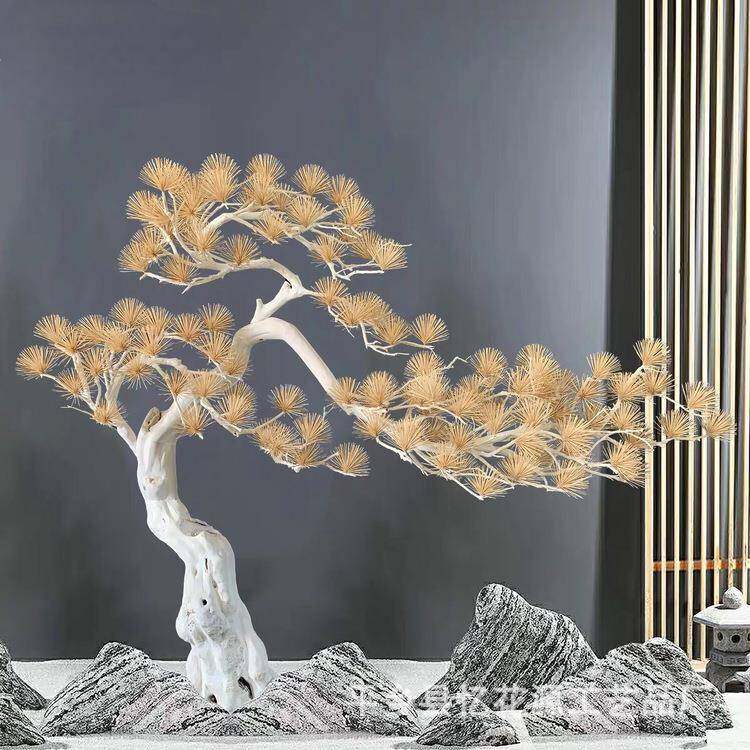 仿真式松大型室内装饰迎树客松摆件实盆木雕刻假595树景中枯山水,淘宝优惠券,粉丝福利购,淘宝优惠卷