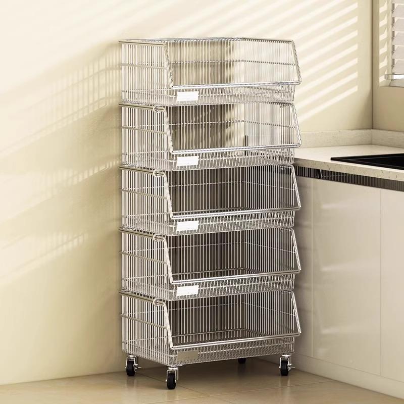 厨房地菜篮子置架多层落果蔬SCL40菜收纳架家水用移动推车储物架 - 图2