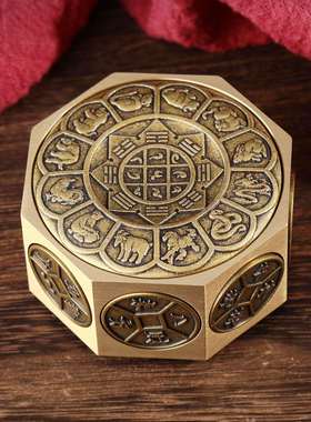 WHJ-9012铜转摆件工艺品把手件八面转十面铜转转