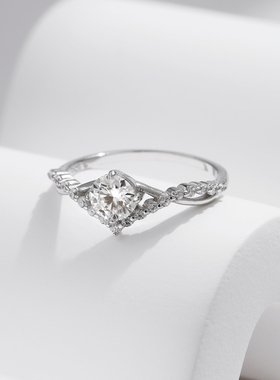 雅影莫桑钻S925纯银戒指女