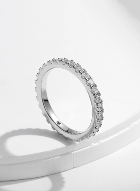 雅影莫桑钻S925纯银戒指女