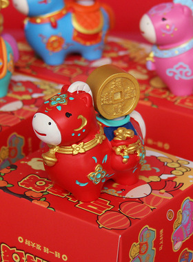 马年生肖吉祥物马上封侯装饰品桌面公司车载小摆件办公年会伴手礼