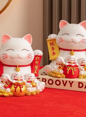 招财猫创意搪胶存钱罐耐摔大容量