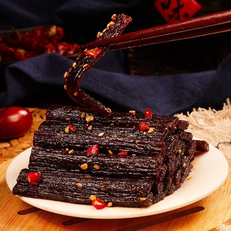 思乡山蒜煸豆角干辣条儿时解馋小零食素牛筋休闲食品小包装面筋