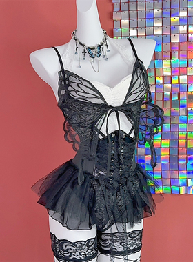欧美性感立体蝴蝶吊带上衣