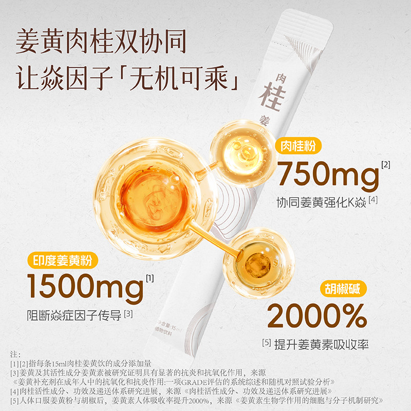 【U先】尢本锡兰肉桂姜黄饮黄金奶超级食植物粉亢炎便携春季暖身