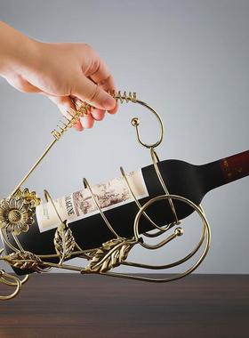 轻奢红酒架摆件现代简约酒柜装饰品小创意家居客厅桌面工艺摆设品