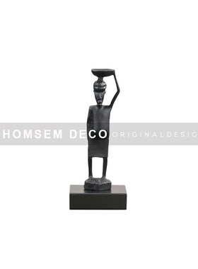 新中式样板间客厅茶几软装主题金属人物摆件书房博古架装饰工艺品