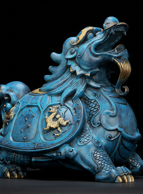 《荣归赐福》铜龙龟摆件大号送长辈爷爷生日祝寿礼物复古工艺品