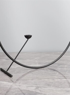 欧式简约几何创意金属烛台样板间售楼部家居客厅桌面软装饰品摆件