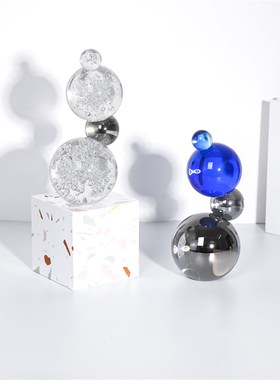 家居客厅办公室桌面店铺橱窗陈列软装饰品几何气泡水晶球简约摆件