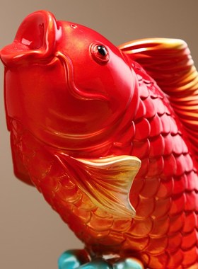 发财元宝鱼年年有余招财吉祥装饰品 客厅电视柜橱柜乔迁新居礼品