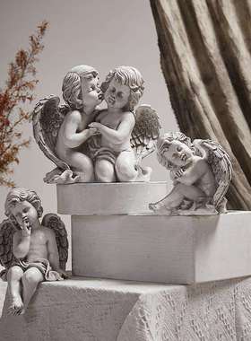 创意FHZ法式天使摆件丘饰比特人雕塑客厅物复酒柜桌面摆设古装工