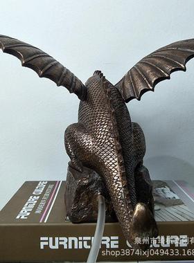 境热销树脂工艺外品喷水恐龙摆件室恐园艺装跨饰喷水恐龙龙摆件无