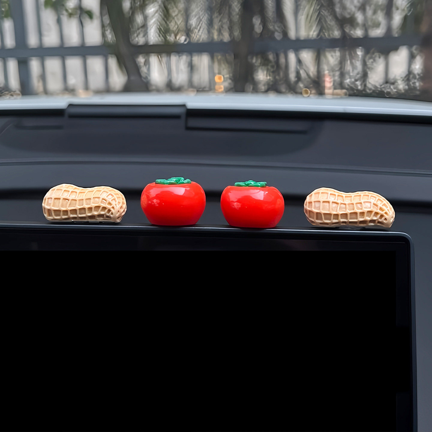 新年好事发生汽车摆件中控台个性卡通柿子花生车载显示屏幕装饰贴,淘宝优惠券,粉丝福利购,淘宝优惠卷