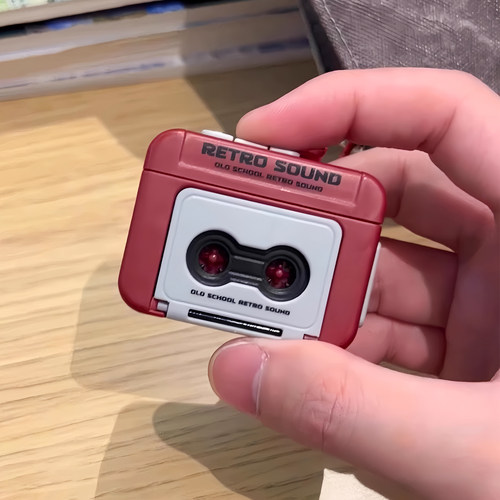 复古录音机挂件钥匙扣磁带机挂件会放音乐可放磁带迷你摆件播放器 - 图2