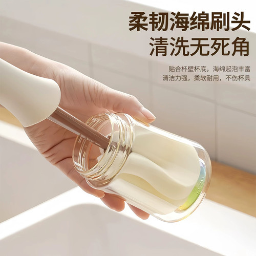 二合一挤水杯刷硅胶长柄家用洗杯子小刷子保温水杯无死角清洁神器 - 图2