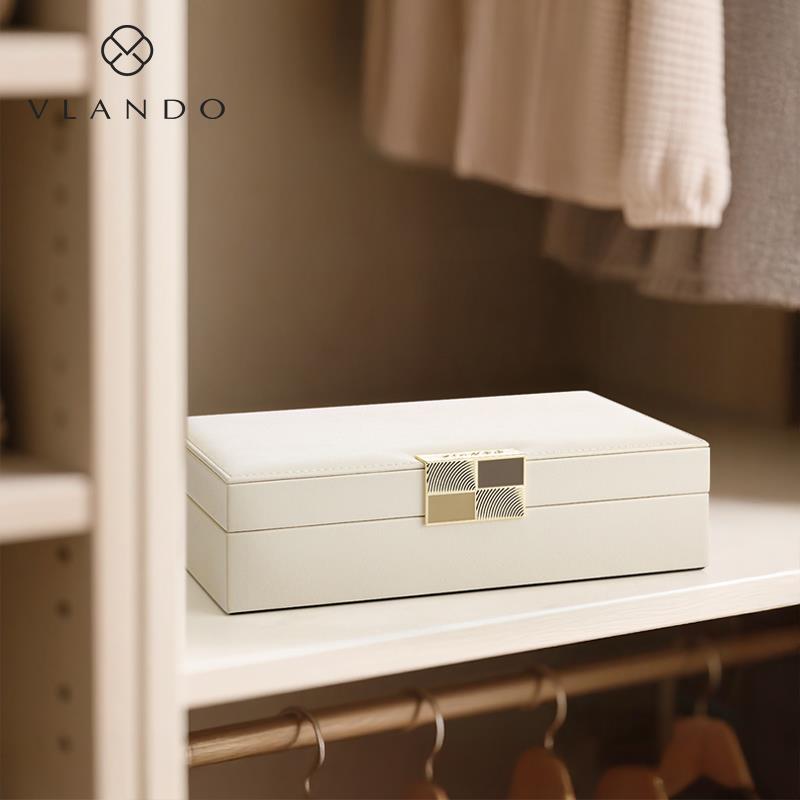 VLANDO唯兰朵首饰盒2025新款精致高档耳环项炼饰品收纳盒生日礼物 - 图3