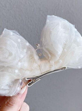 韩版女童立体玫瑰花皇冠发夹