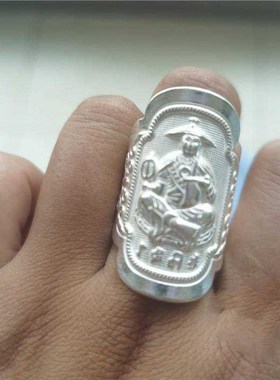 凉山彝族毕摩赐福戒指银男生开口指环夸张个性民族风小众食指戒子