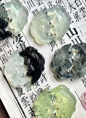 福柚2025款新中式鱼化龙渐变色平安古风水墨双鱼吊坠项链男女情侣