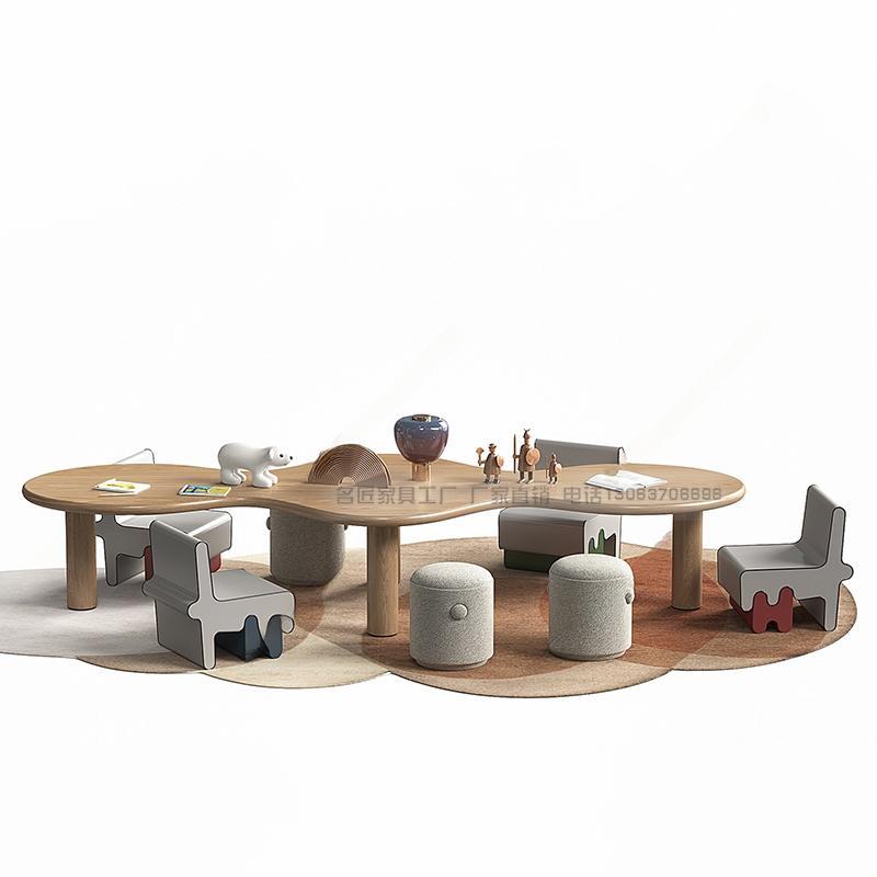 Sales Department Children's Table and Chair Combination Kindergarten Writing Desk Handmade Painting Table Study Table Training Table Game Table