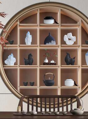 。新中式摆件书房茶室博古架家居装饰品创意客厅酒柜玄关样板间摆