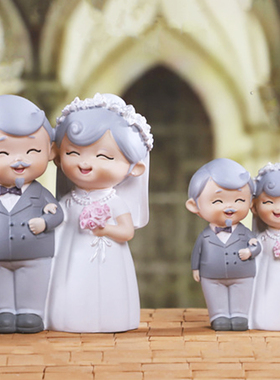 创意老头老太太老两口公公婆婆玩偶老人摆件礼物老爷爷老奶奶装饰