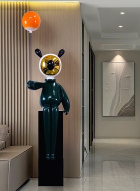 卡通可爱吹气球雕塑摆件样板间售楼处创意落地工艺品装饰艺术雕塑